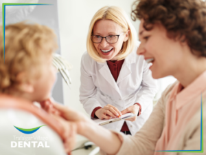 Emergency dentist treating a child at Trafalgar Village Dental in Oakville.